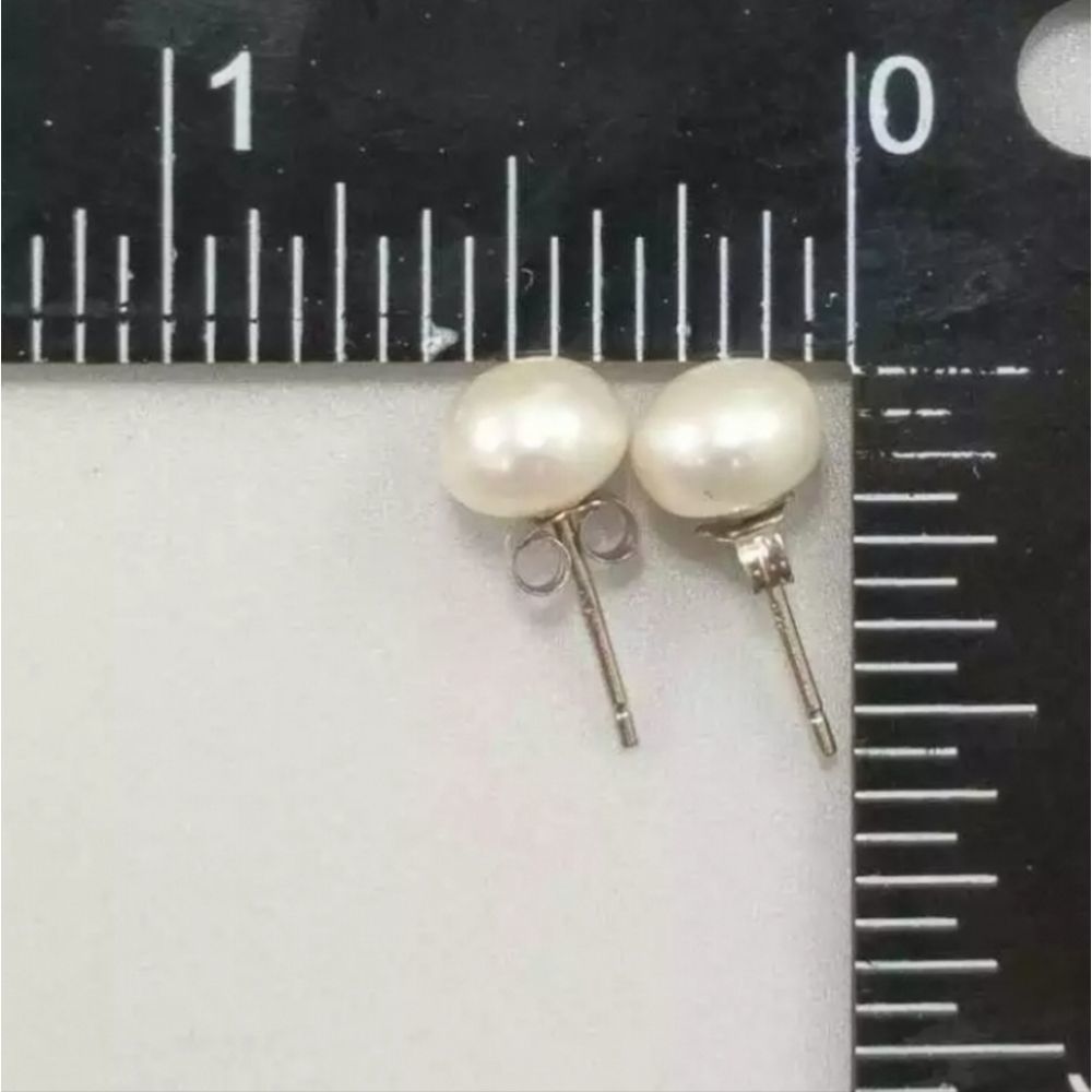 3pc set Genuine freshwater pearls Hand tied Necklace w/ genuine pearl earrings - Picture 6 of 9